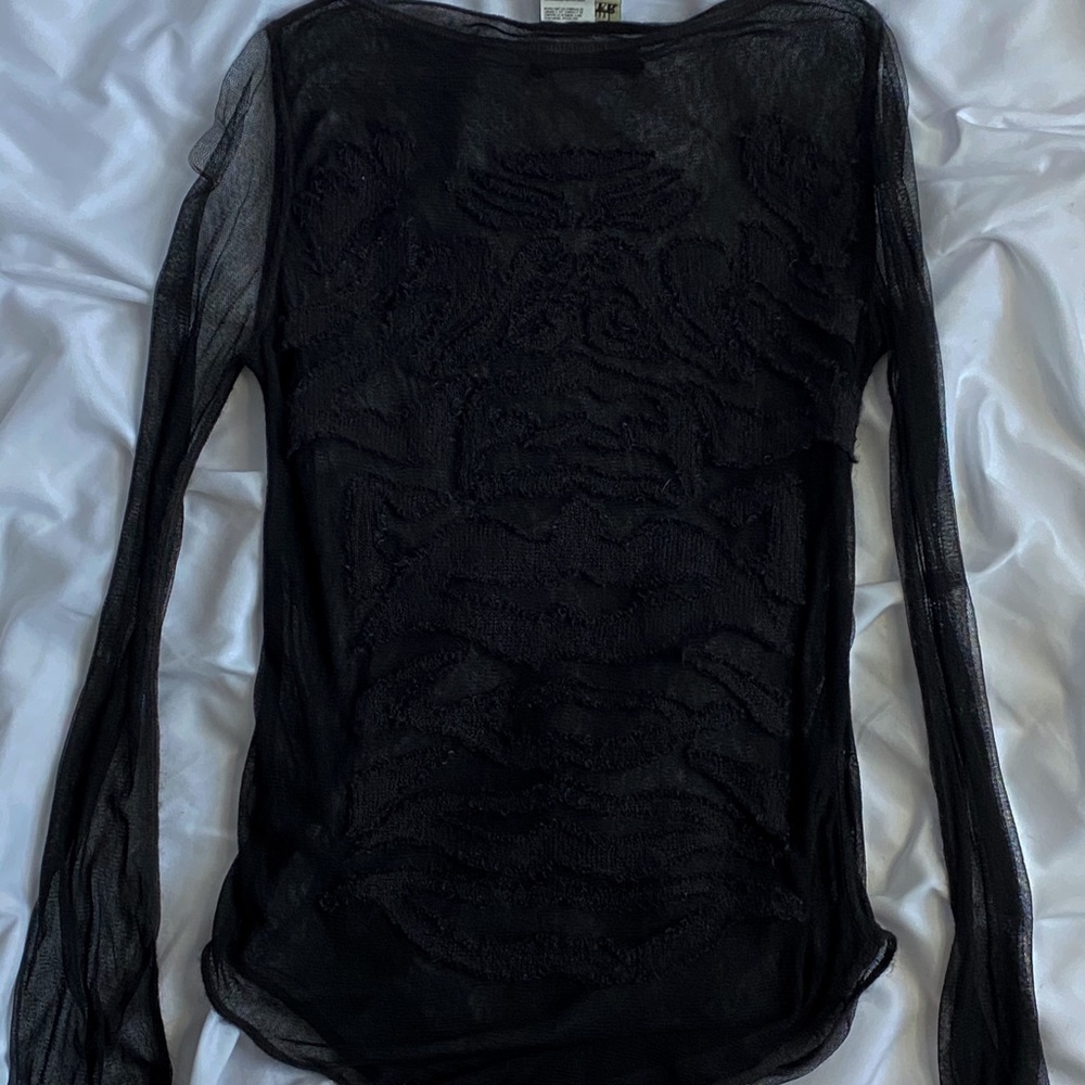 JPG Long Sleeve Mesh Mohair Top